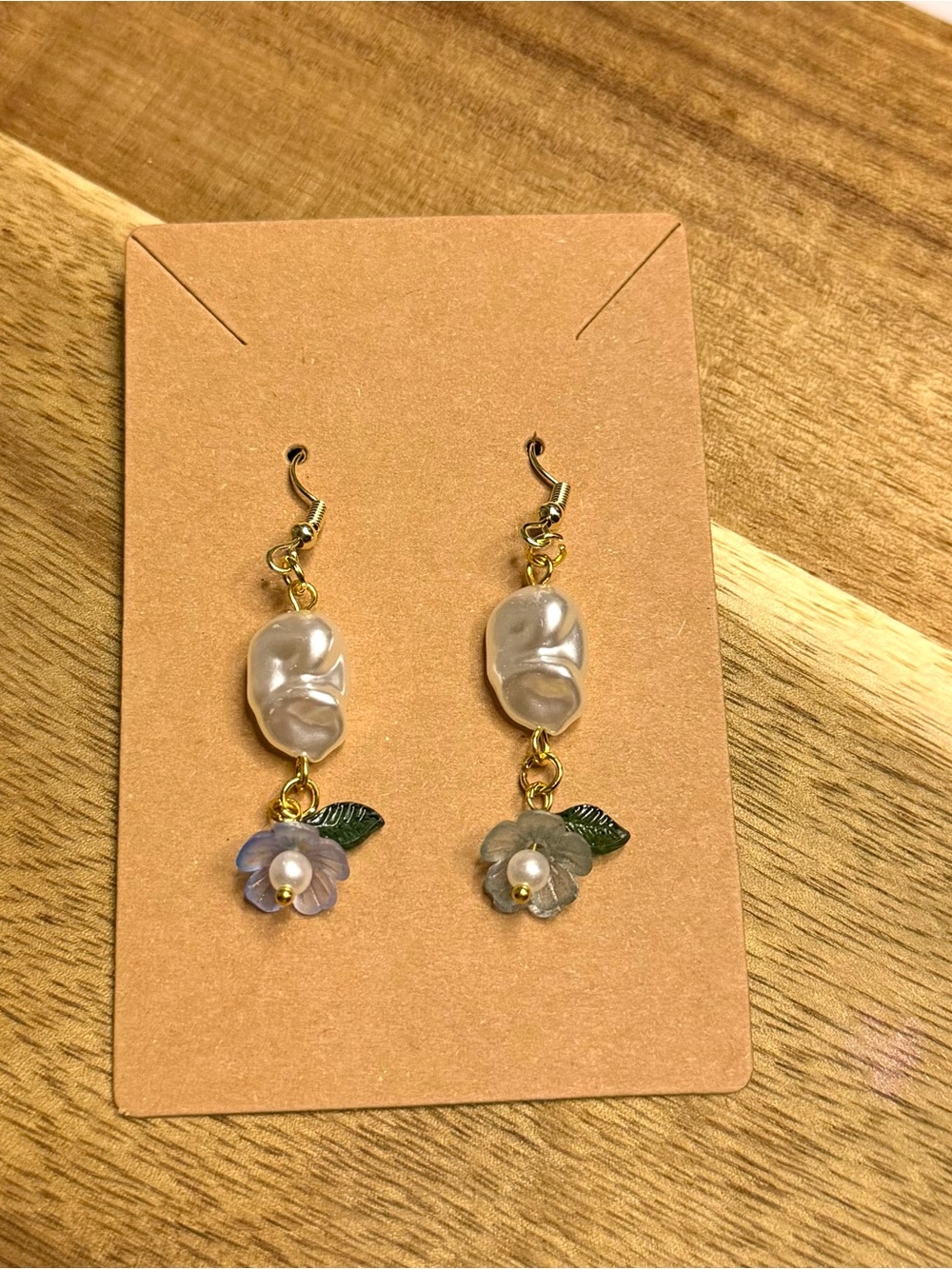 Pearl Flower Dangle Earrings